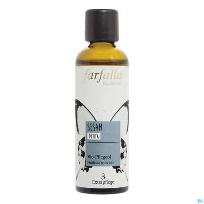 Sie sehen eine Packung Farfalla Pflegeoel/bio Sesam Detox 75ml, Produktbild: 02 Farfalla Pflegeoel/bio Sesam Detox 75ml, A-Nr.: 4860656 - 02