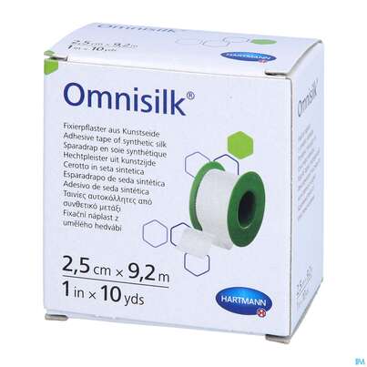 Sie sehen eine Packung Fixierpflaster Omnisilk 9,2mx 2,5cm 1st, Produktbild: 04 Fixierpflaster Omnisilk 9,2mx 2,5cm 1st, A-Nr.: 4582335 - 04