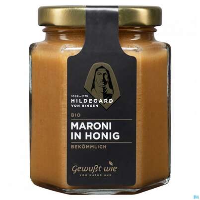 Sie sehen eine Packung Gewusst Wie Bio Hildegard Maroni In Honig 250g, Produktbild: 01 Gewusst Wie Bio Hildegard Maroni In Honig 250g, A-Nr.: 4934260 - 01