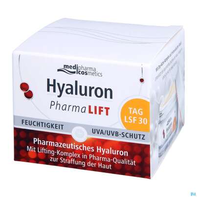 Sie sehen eine Packung Hyaluron Pharma Lift Tag Lsf30 50ml, Produktbild: 04 Hyaluron Pharma Lift Tag Lsf30 50ml, A-Nr.: 5181880 - 04