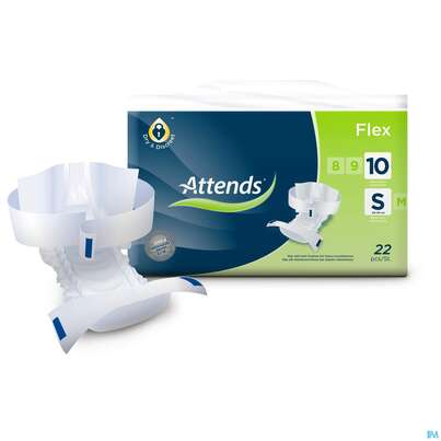 Sie sehen eine Packung Inkontinenz Attends Slip Flex M 10 22st, Produktbild: 05 Inkontinenz Attends Slip Flex M 10 22st, A-Nr.: 4271575 - 05