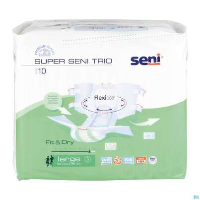 Sie sehen eine Packung Inkontinenz Windelslip Seni/super Trio Large 10st, Produktbild: 04 Inkontinenz Windelslip Seni/super Trio Large 10st, A-Nr.: 3586791 - 04