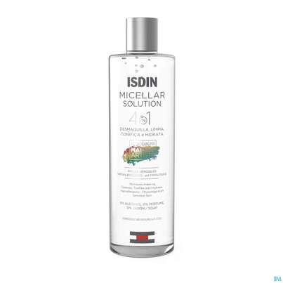 Sie sehen eine Packung Isdin Micellar Solution Gesichtsreinigung 400ml, Produktbild: 03 Isdin Micellar Solution Gesichtsreinigung 400ml, A-Nr.: 5570340 - 03