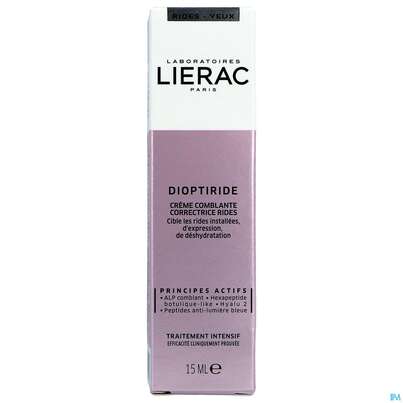 Sie sehen eine Packung Lierac Dioptiride Augenpflege Falten 15ml, Produktbild: 01 Lierac Dioptiride Augenpflege Falten 15ml, A-Nr.: 4763640 - 01