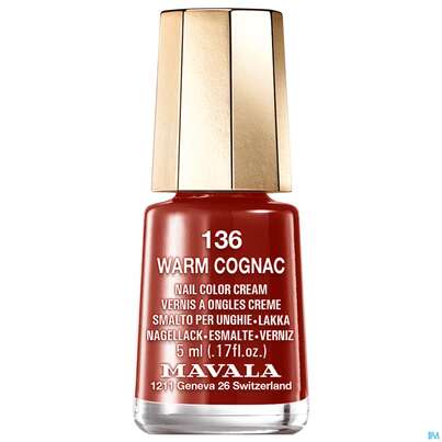 Sie sehen eine Packung Mavala Nagellacke 136 W-cognac 5ml, Produktbild: 01 Mavala Nagellacke 136 W-cognac 5ml, A-Nr.: 4270363 - 01