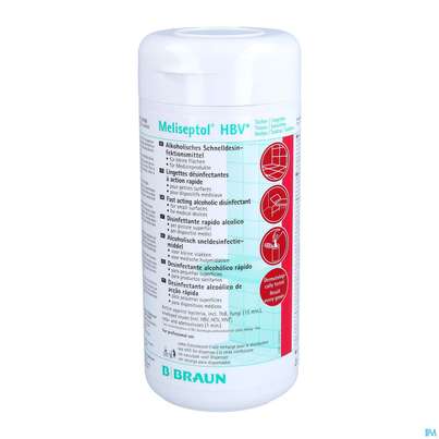 Sie sehen eine Packung Meliseptol Flaechendesinfektion -braun B.austria Hbv Tuecher 100st, Produktbild: 02 Meliseptol Flaechendesinfektion -braun B.austria Hbv Tuecher 100st, A-Nr.: 1064982 - 02