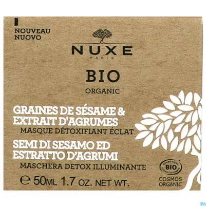 Sie sehen eine Packung Nuxe Bio Sesame Seeds+citrus Extrakt Radiance Detox Mask 50ml, Produktbild: 01 Nuxe Bio Sesame Seeds+citrus Extrakt Radiance Detox Mask 50ml, A-Nr.: 5607824 - 01
