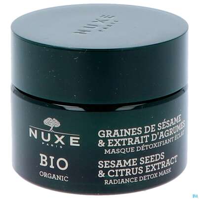 Sie sehen eine Packung Nuxe Bio Sesame Seeds+citrus Extrakt Radiance Detox Mask 50ml, Produktbild: 04 Nuxe Bio Sesame Seeds+citrus Extrakt Radiance Detox Mask 50ml, A-Nr.: 5607824 - 04