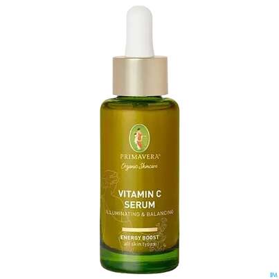 Sie sehen eine Packung Primavera Energy Boost Vitamin C Serum Illuminating&balancing 30ml, Produktbild: 02 Primavera Energy Boost Vitamin C Serum Illuminating&balancing 30ml, A-Nr.: 5660445 - 02