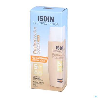 Sie sehen eine Packung Sonnenprodukte Isdin/fotoprotection Fusion Water Color Light Lsf 50 50ml, Produktbild: 05 Sonnenprodukte Isdin/fotoprotection Fusion Water Color Light Lsf 50 50ml, A-Nr.: 5570274 - 05