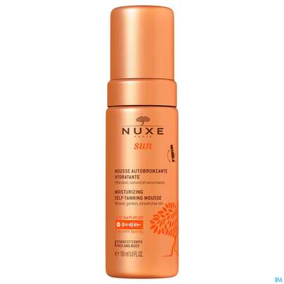 Sie sehen eine Packung Sonnenprodukte Nuxe Sun Moisturizing Self-tanning Mousse 150ml, Produktbild: 01 Sonnenprodukte Nuxe Sun Moisturizing Self-tanning Mousse 150ml, A-Nr.: 5861209 - 01