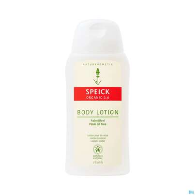 Sie sehen eine Packung Speick Organic 3.0 Body Lotion Vegan Nr 61069 200ml, Produktbild: 01 Speick Organic 3.0 Body Lotion Vegan Nr 61069 200ml, A-Nr.: 4621472 - 01
