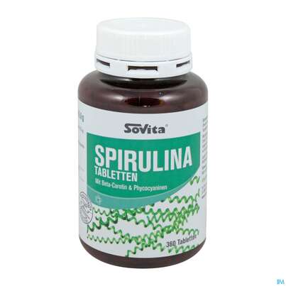 Sie sehen eine Packung Spirulina Tabl Sovita Bio 360st, Produktbild: 02 Spirulina Tabl Sovita Bio 360st, A-Nr.: 3863032 - 02
