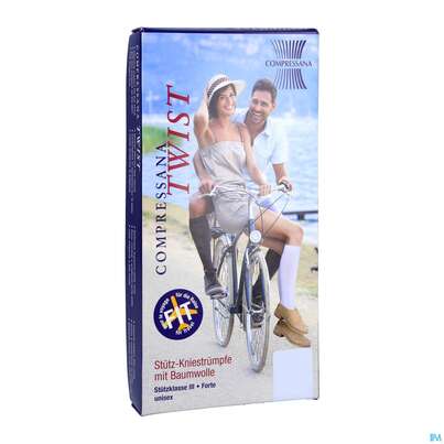 Sie sehen eine Packung Stuetzstruempfe Compressana/twist Knie Stuetzklasse Iii Nachtblau Gr I 36-38 2015 2st, Produktbild: 03 Stuetzstruempfe Compressana/twist Knie Stuetzklasse Iii Nachtblau Gr I 36-38 2015 2st, A-Nr.: 4765277 - 03