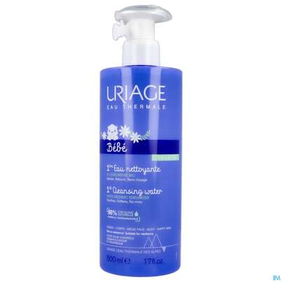 Sie sehen eine Packung Uriage Baby Reinigungswasser 500ml, Produktbild: 01 Uriage Baby Reinigungswasser 500ml, A-Nr.: 5617662 - 01
