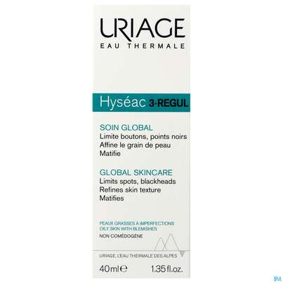 Sie sehen eine Packung Uriage Hyseac 3-regul Global-pflege 40ml, Produktbild: 03 Uriage Hyseac 3-regul Global-pflege 40ml, A-Nr.: 5618495 - 03