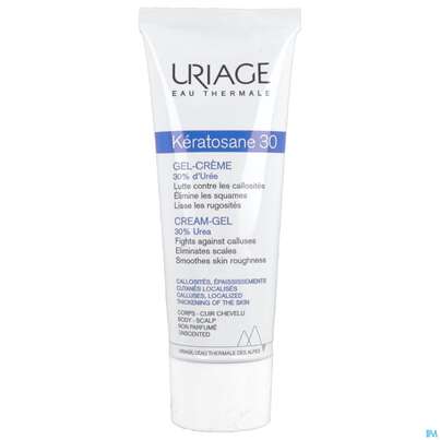 Sie sehen eine Packung Uriage Keratosane 30% Urea Gel-creme 75ml, Produktbild: 04 Uriage Keratosane 30% Urea Gel-creme 75ml, A-Nr.: 5618176 - 04