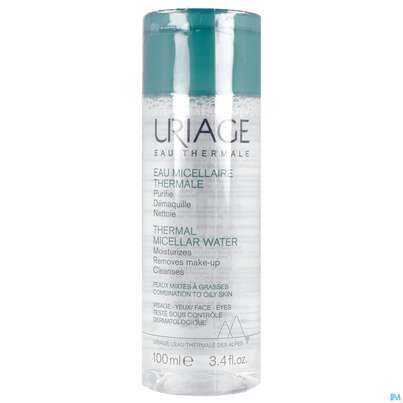 Sie sehen eine Packung Uriage Mizellenwasser Mischhaut-fettige Haut 100ml, Produktbild: 01 Uriage Mizellenwasser Mischhaut-fettige Haut 100ml, A-Nr.: 5619017 - 01
