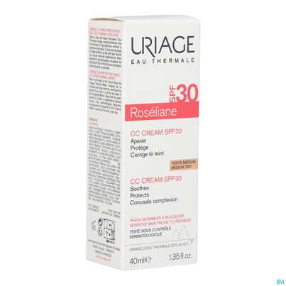 Sie sehen eine Packung Uriage Roseliane Cc Cream Gegen Roetungen Spf30 40ml, Produktbild: 05 Uriage Roseliane Cc Cream Gegen Roetungen Spf30 40ml, A-Nr.: 5618638 - 05