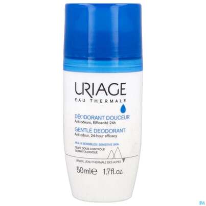 Sie sehen eine Packung Uriage Sanftes Deodorant Roll-on 50ml, Produktbild: 01 Uriage Sanftes Deodorant Roll-on 50ml, A-Nr.: 5618905 - 01