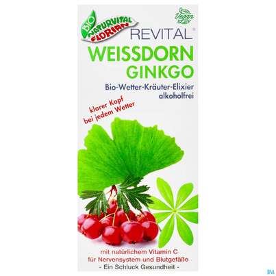 Weissdorn Ginkgo Elixier Revital Wetter Alkoh.fr Bio Kraeuter Fruechte 330ml, A-Nr.: 2593702 - 01