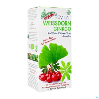 Weissdorn Ginkgo Elixier Revital Wetter Alkoh.fr Bio Kraeuter Fruechte 330ml, A-Nr.: 2593702 - 02