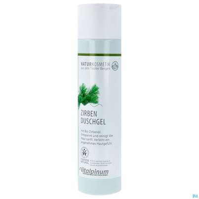 Sie sehen eine Packung Zirben Duschgel Naturkosmetik 250ml, Produktbild: 01 Zirben Duschgel Naturkosmetik 250ml, A-Nr.: 4364147 - 01
