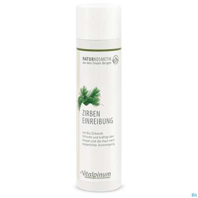 Sie sehen eine Packung Zirben Einreibung Naturkosmetik 250ml, Produktbild: 01 Zirben Einreibung Naturkosmetik 250ml, A-Nr.: 4364182 - 01