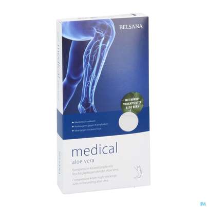 Sie sehen eine Packung Stuetzstruempfe Belsana/medical/aloe Vera Ad Knie Gr M1 36-38 Weiss 2st, Produktbild: 03 Stuetzstruempfe Belsana/medical/aloe Vera Ad Knie Gr M1 36-38 Weiss 2st, A-Nr.: 5226192 - 03