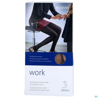 Sie sehen eine Packung Stuetzstruempfe Belsana/work Ag Schenkel Gr L Make-up 2st, Produktbild: 01 Stuetzstruempfe Belsana/work Ag Schenkel Gr L Make-up 2st, A-Nr.: 5233849 - 01