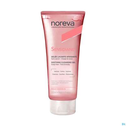 Sie sehen eine Packung Noreva Sensidiane Reinigungsgel Gesicht +koerper 200ml, Produktbild: 02 Noreva Sensidiane Reinigungsgel Gesicht +koerper 200ml, A-Nr.: 5832969 - 02