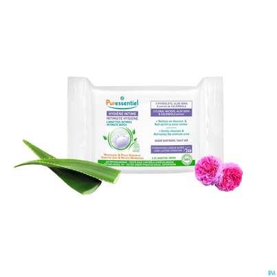 Sie sehen eine Packung Puressentiel Intimpflege Tuecher 25st, Produktbild: 02 Puressentiel Intimpflege Tuecher 25st, A-Nr.: 5839285 - 02