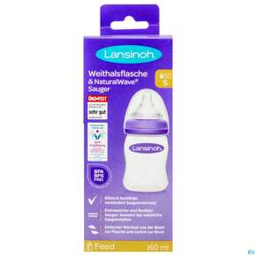 Saugflaschen -lansinoh/baby +sauger S Weithals Natural Wave 160ml Pp Slow Flow 1st, A-Nr.: 4241143 - 01