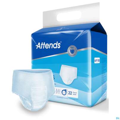 Sie sehen eine Packung Inkontinenz Attends Einmalhosen Pull-ons Pants Xs 22st, Produktbild: 05 Inkontinenz Attends Einmalhosen Pull-ons Pants Xs 22st, A-Nr.: 5630102 - 05