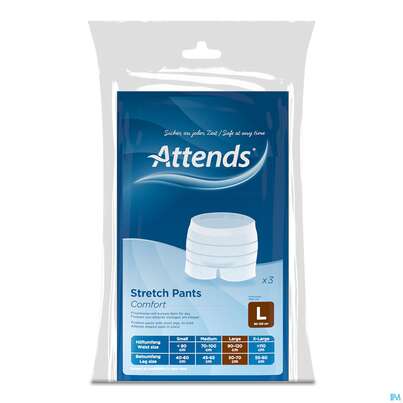 Sie sehen eine Packung Inkontinenz Attends Stretch/pants Comfort Fixierhosen L 3st, Produktbild: 02 Inkontinenz Attends Stretch/pants Comfort Fixierhosen L 3st, A-Nr.: 4039594 - 02
