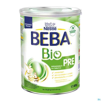 Sie sehen eine Packung Beba Bio Pre Von Geburt An 12517972 800g, Produktbild: 01 Beba Bio Pre Von Geburt An 12517972 800g, A-Nr.: 5457247 - 01
