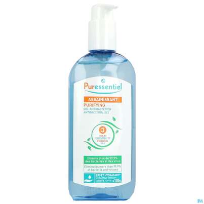 Sie sehen eine Packung Desinfektionsgel Puressentiel Antibakterielles Gel Reinigend 250ml, Produktbild: 01 Desinfektionsgel Puressentiel Antibakterielles Gel Reinigend 250ml, A-Nr.: 5608485 - 01