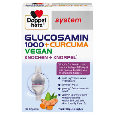 Doppelherz system Glucosamin 1000 + Curcuma Vegan, A-Nr.: 5689006 - 01