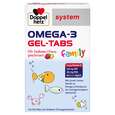 Sie sehen eine Packung Doppelherz system OMEGA-3 family Gel-Tabs zum Kauen, Produktbild: 01 Doppelherz system OMEGA-3 family Gel-Tabs zum Kauen, A-Nr.: 5886178 - 01
