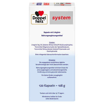 Sie sehen eine Packung Doppelherz system L-ARGININ VITAL 3.000, Produktbild: 04 Doppelherz system L-ARGININ VITAL 3.000, A-Nr.: 4195615 - 04