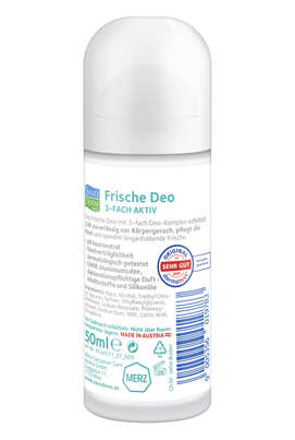 Sie sehen eine Packung Savoderm med Frische Deo Roll-On 3-Fach Aktiv 50ml, Produktbild: 02 Savoderm med Frische Deo Roll-On 3-Fach Aktiv 50ml, A-Nr.: 4448499 - 02