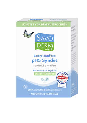 Savoderm med empfindliche Haut Extra sanftes pH5 Syndet 100g, A-Nr.: 5406304 - 05