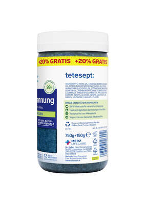 Sie sehen eine Packung Tetesept Tiefenentspannung Meersalz 750g+150g, Produktbild: 03 Tetesept Tiefenentspannung Meersalz 750g+150g, A-Nr.: 5717903 - 03