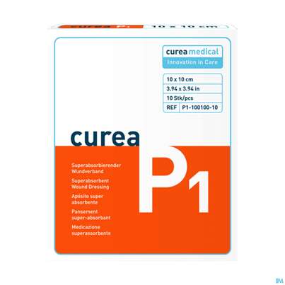 Sie sehen eine Packung Wundauflagen Curea P1 5,5x 7,5cm P1-055075-10 10st, Produktbild: 01 Wundauflagen Curea P1 5,5x 7,5cm P1-055075-10 10st, A-Nr.: 5178926 - 01