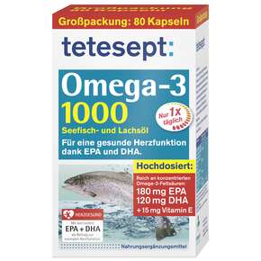 tetesept Omega-3 Lachsöl 1000 80 St, A-Nr.: 4057072 - 01