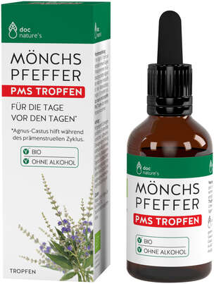 Sie sehen eine Packung doc nature‘s Mönchspfeffer PMS Tropfen BIO, Produktbild: 01 doc nature‘s Mönchspfeffer PMS Tropfen BIO, A-Nr.: 5965995 - 01