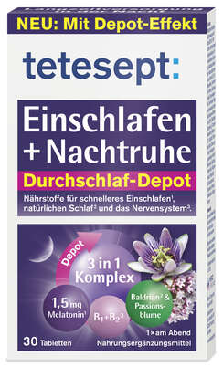 Tetesept Einschlafen + Nachtruhe Depot 30ST 1,5MG, A-Nr.: 5830574 - 01