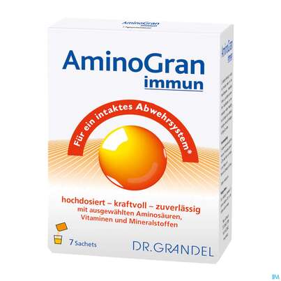 Sie sehen eine Packung Amino Granulat Immun Briefchen Dr.grandel Nr 2198 7st, Produktbild: 03 Amino Granulat Immun Briefchen Dr.grandel Nr 2198 7st, A-Nr.: 3403916 - 03