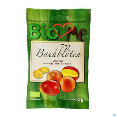 Sie sehen eine Packung Bio Loves Me Bachblueten Bonbons Mango-orange 75g, Produktbild: 02 Bio Loves Me Bachblueten Bonbons Mango-orange 75g, A-Nr.: 4733892 - 02