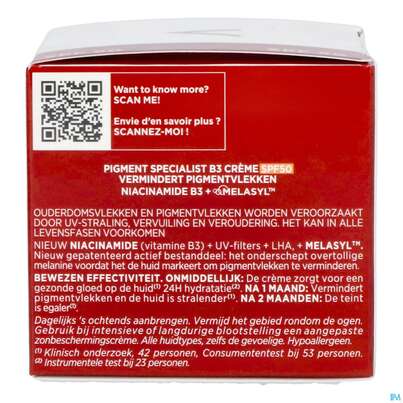 Sie sehen eine Packung Vichy Liftactiv B3 Anti-pigmentflecken Creme Lsf50 50ml, Produktbild: 11 Vichy Liftactiv B3 Anti-pigmentflecken Creme Lsf50 50ml, A-Nr.: 5662504 - 11